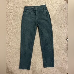 American Eagle Green Corduroy Mom Jeans